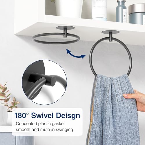 Susswiff Matte Black Stainless Steel Bathroom Towel Holder
