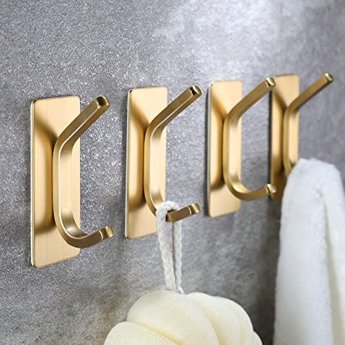 Taozun Gold Stainless Steel Adhesive Clips for Bathroom Bedroom