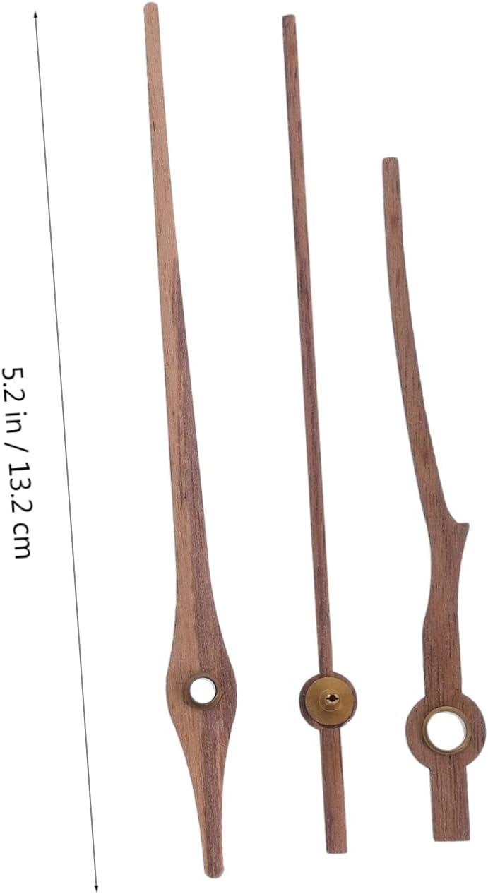 Sturdy Clock Mechanism Kit 4 Sets - Walnut Wood Hands