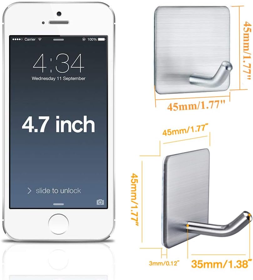 Heavy Duty Adhesive Towel Hook Set