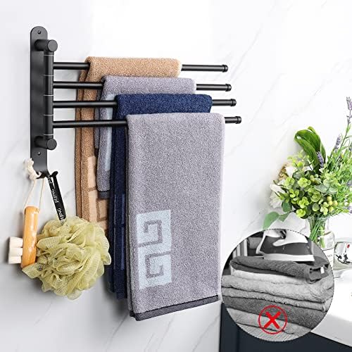 Sturdy 4-Arm Swivel Towel Rack for Bathroom Kitchen
