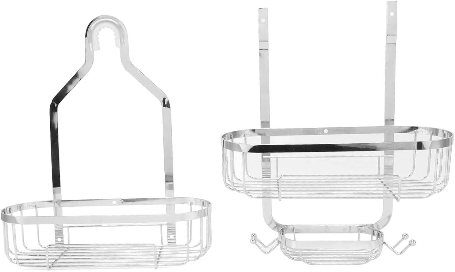 Sturdy Wall-Mounted Bathroom Basket 2 Layer Punch