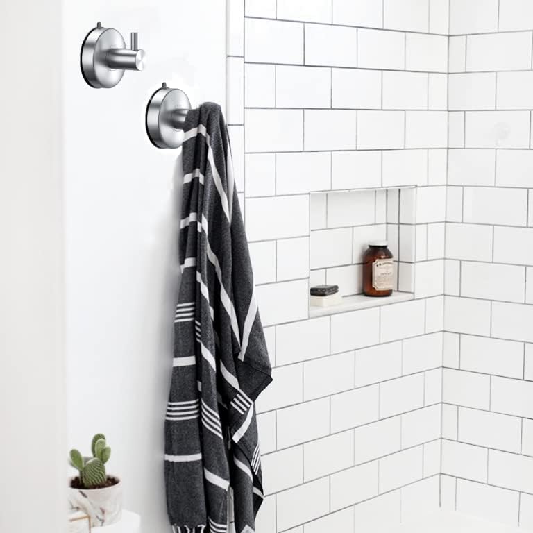 Modern Suction Cup Towel Hooks for Showing Stainless Steel Capacity 15 lbs