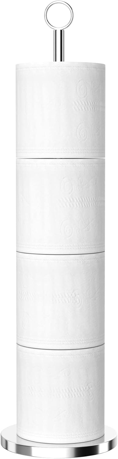 Niffgaff Modern Toilet Paper Holder Stand Stainless Steel 4 Roll Capacity