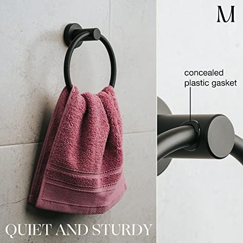 Marmedolux ACC Matte Black Towel Ring - Durable Sturdy Home Kitchen Bathroom Towel Holder