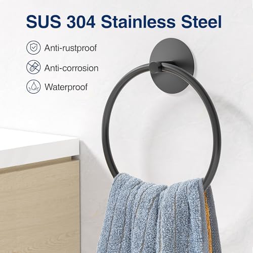 Susswiff Matte Black Stainless Steel Bathroom Towel Holder