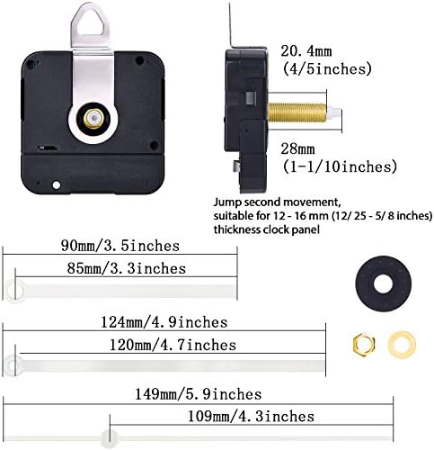 Hicarer 28mm Replacement Clock Movement with Metal Hook Repair Kit