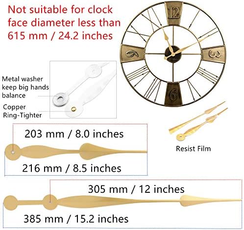TIKROUND Youngtown 12888 Clock Movement Mechanism with 12-Inch Long Shaft