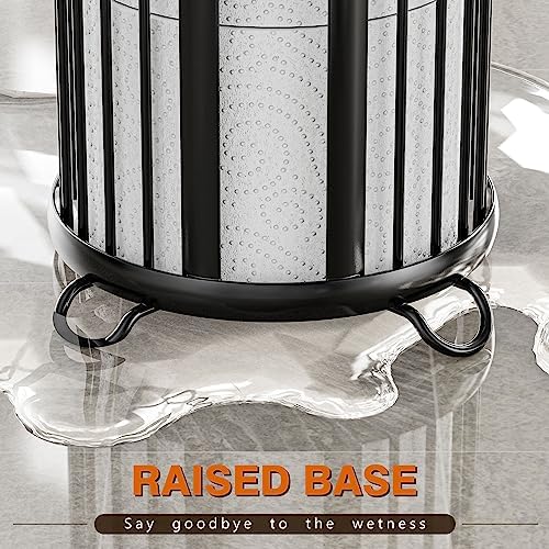 Bunoxea Freestanding Toilet Paper Holder Modern Black