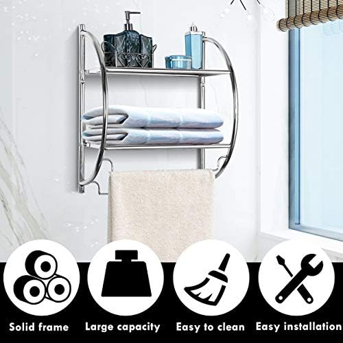 Stylish Rustproof 2-Tier Wall-Mounted Bathroom Shelf