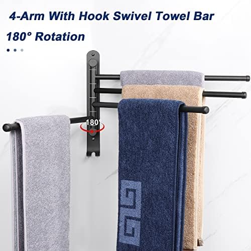 Sturdy 4-Arm Swivel Towel Rack for Bathroom Kitchen