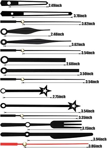 14-Opening Black Clock Hands Kit for Repairing DIY Clocks