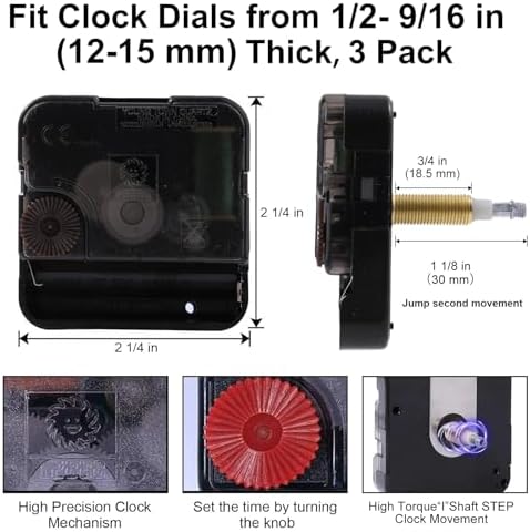 Precision Clock Movement Mechanism with High Torque 11-Inch Spade Hands