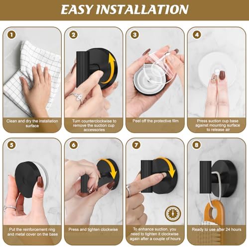 Two-Piece Suction Cup Hooks for Showers