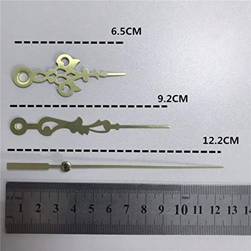 Delmitan 10-Set 28mm Wall Clock Movement Mechanism with Gold Hands Black Pointers
