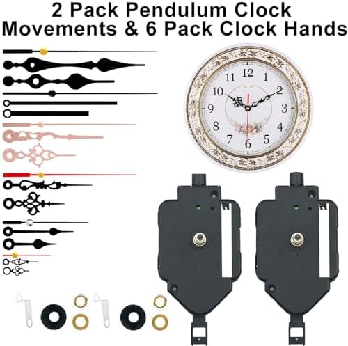 2-Pack Clock Movement Kit with 6 Pairs of Hands