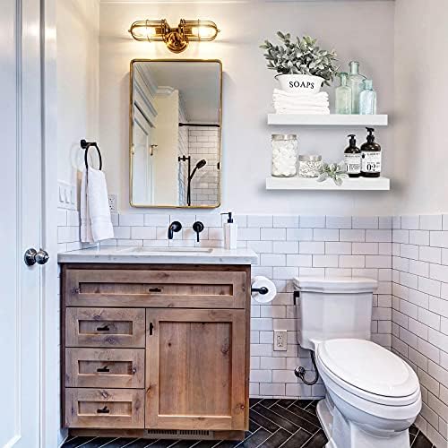 Space-Saving Floating Shelves for Washrooms