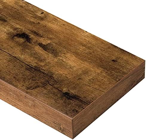 Wall-Mounted Floating Shelves for Bathroom Rustic Brown Set of 2