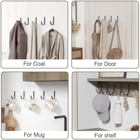 22LB Stainless Metal Robe Towel Hangers 5-Pack