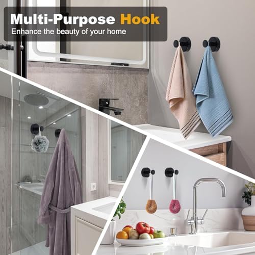 Sturdy Suction Cup Hooks for Towels Robes No Drilling Design Stainless Steelombo