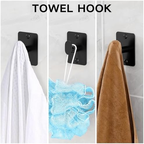 Sturdy 4-Piece Bathroom Hardware Set with Matte Black Finish