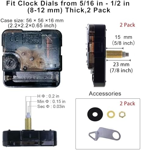 EMOON 2-Pack Clock Movement Kit for Repair Customization
