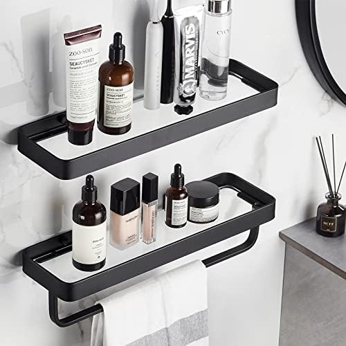 VOLPONE Tempered Glass Bathroom Shelf - Rustproof Durable