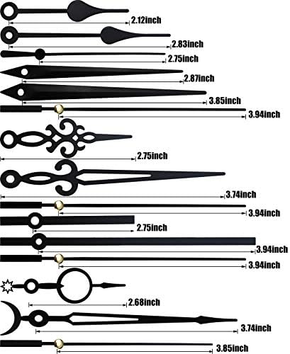 14-Opening Black Clock Hands Kit for Repairing DIY Clocks