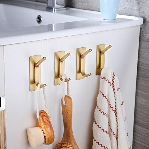 Taozun Gold Stainless Steel Adhesive Clips for Bathroom Bedroom