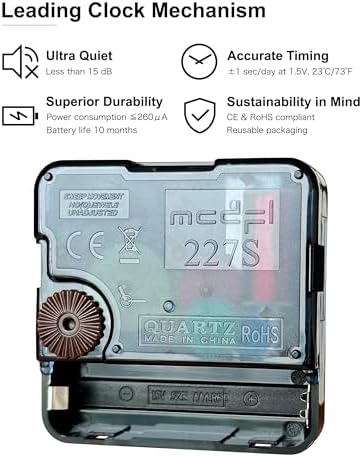 Black Modern Arm Clock Kit 11mm Motor Set