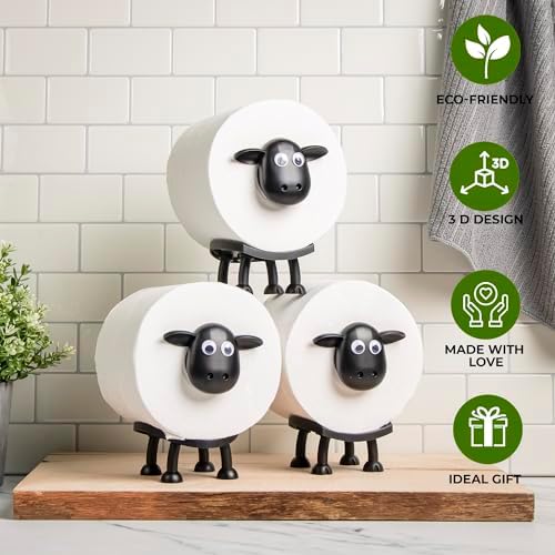 party 3D printed cool sheep toilet paper holder set for bathroom