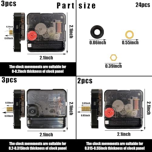 Precise 8-Piece quartz clock mechanism set