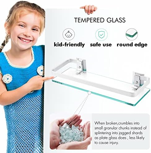 Sturdy 8mm Tempered Glass Shelves for Bathroom Storage