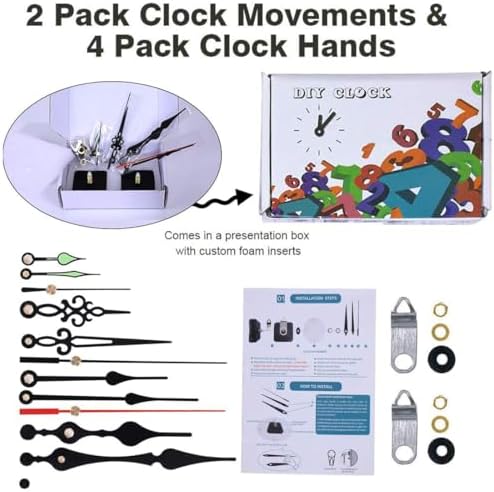 EMOON 2-Pack Clock Movement Kit for Repair Customization
