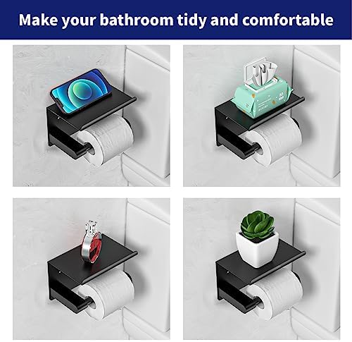 Sturdy Black Toiletries Holder with Mega Roll Fit
