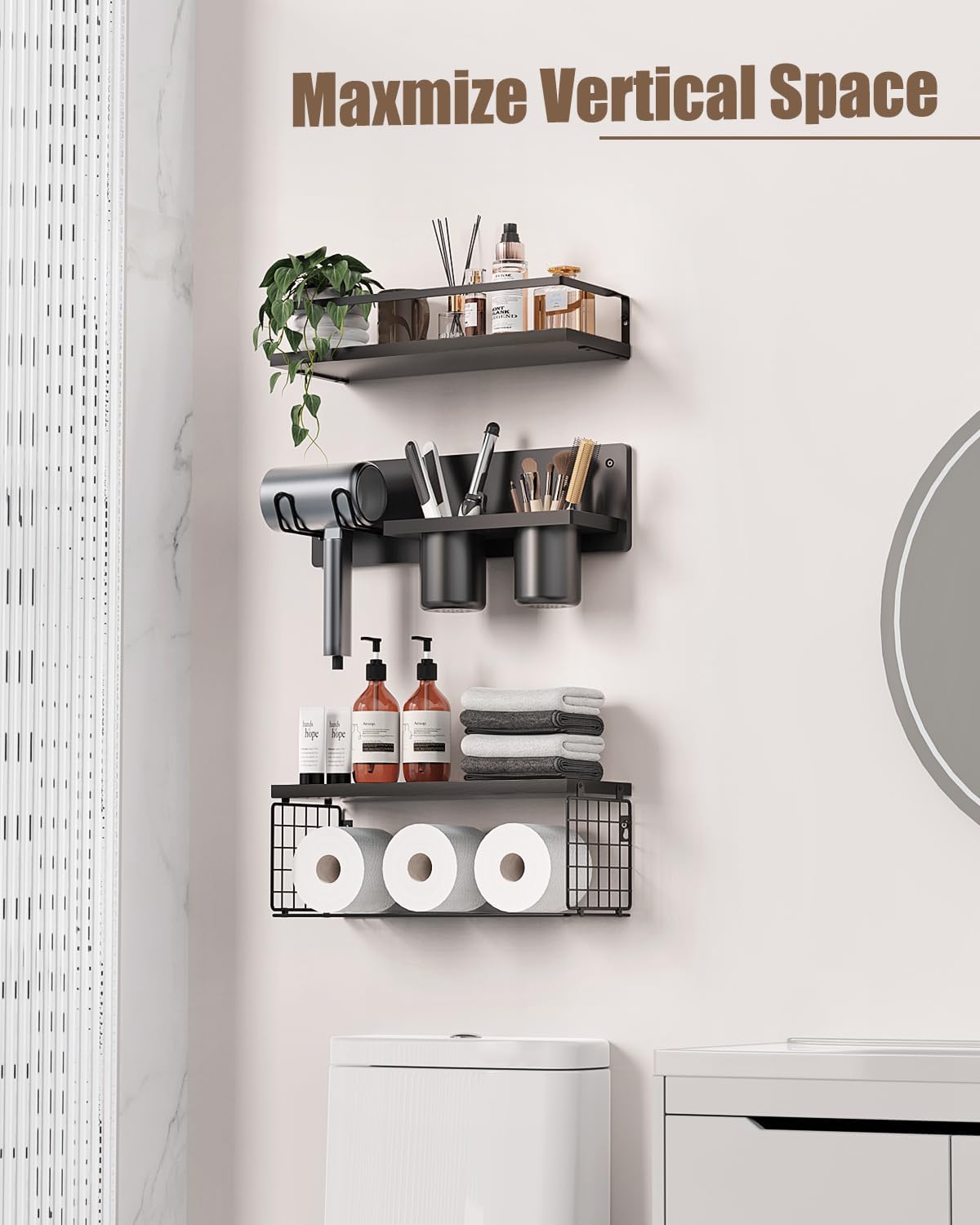 Versatile Floating Storage Shelf for Bathroom Bedroom Kitchen and Living Room
