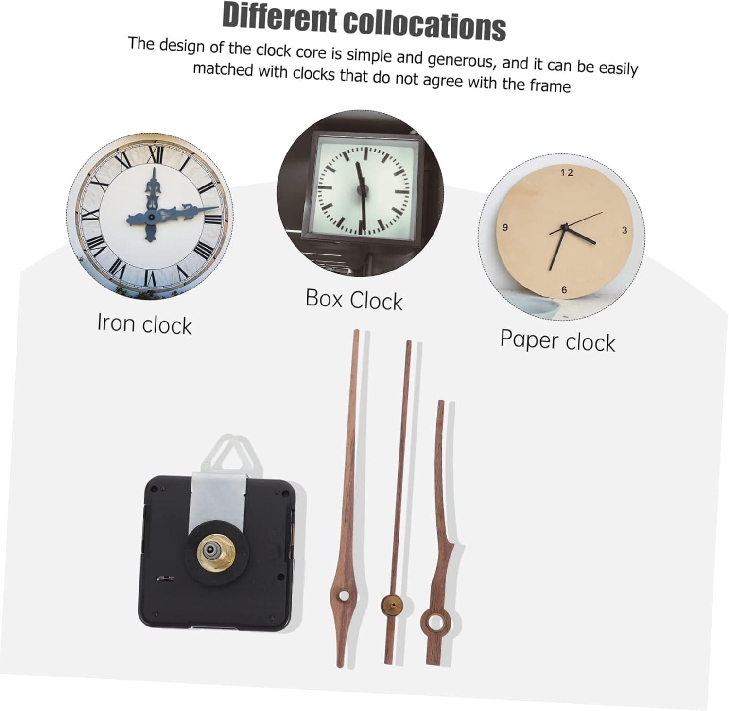 Walnut Wood Replacement Pointer Clock Hands Kit for 4 Sets