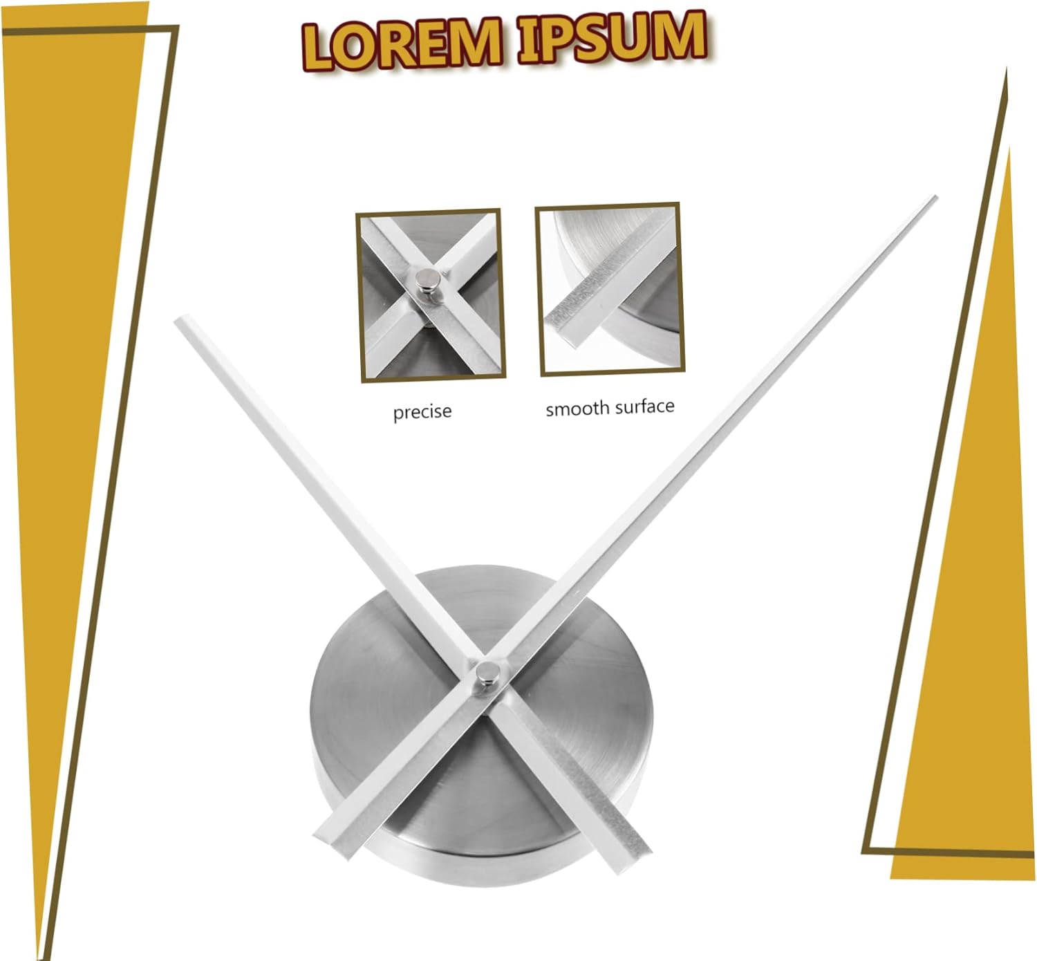 Sleek Easy-Backup Wall Clock Hands Plate Modern Design