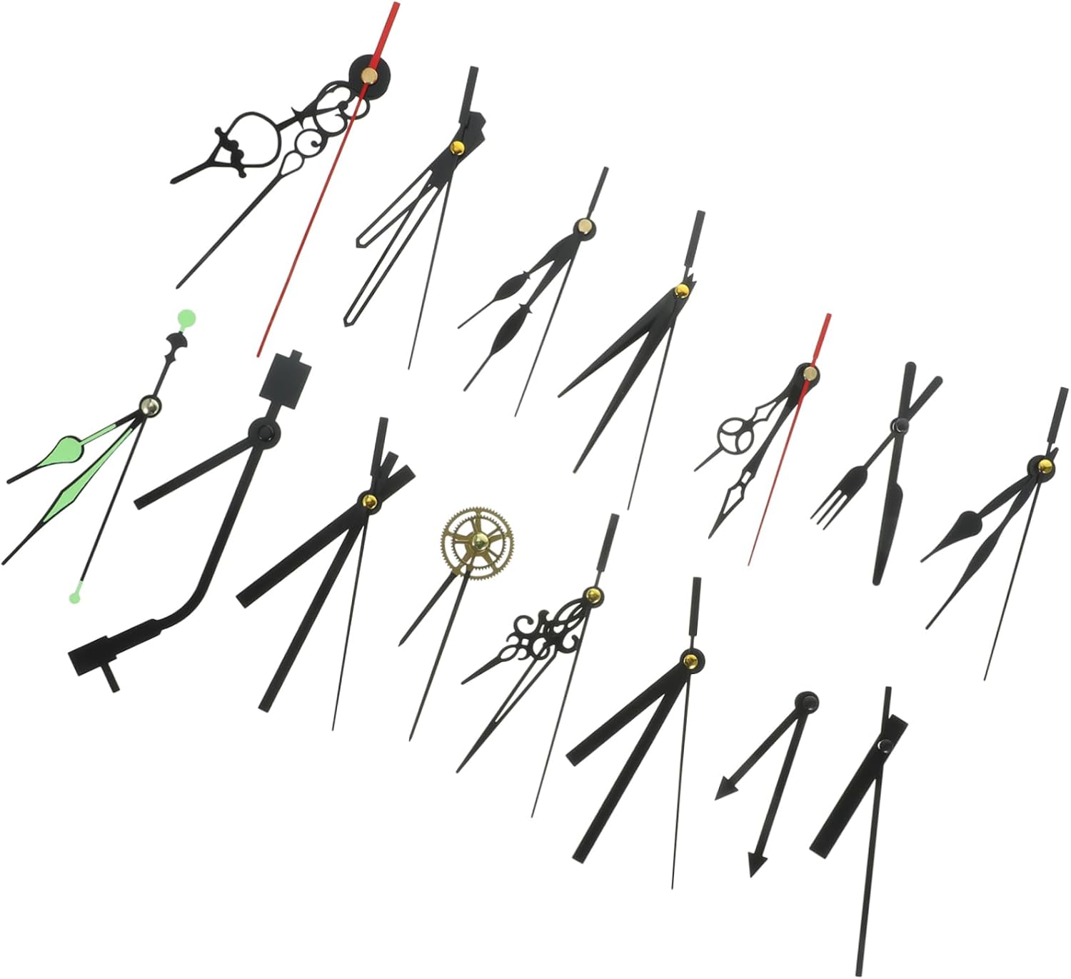 Replacement Clock Hands Kit for Wall Clocks Aluminum 15 Sets