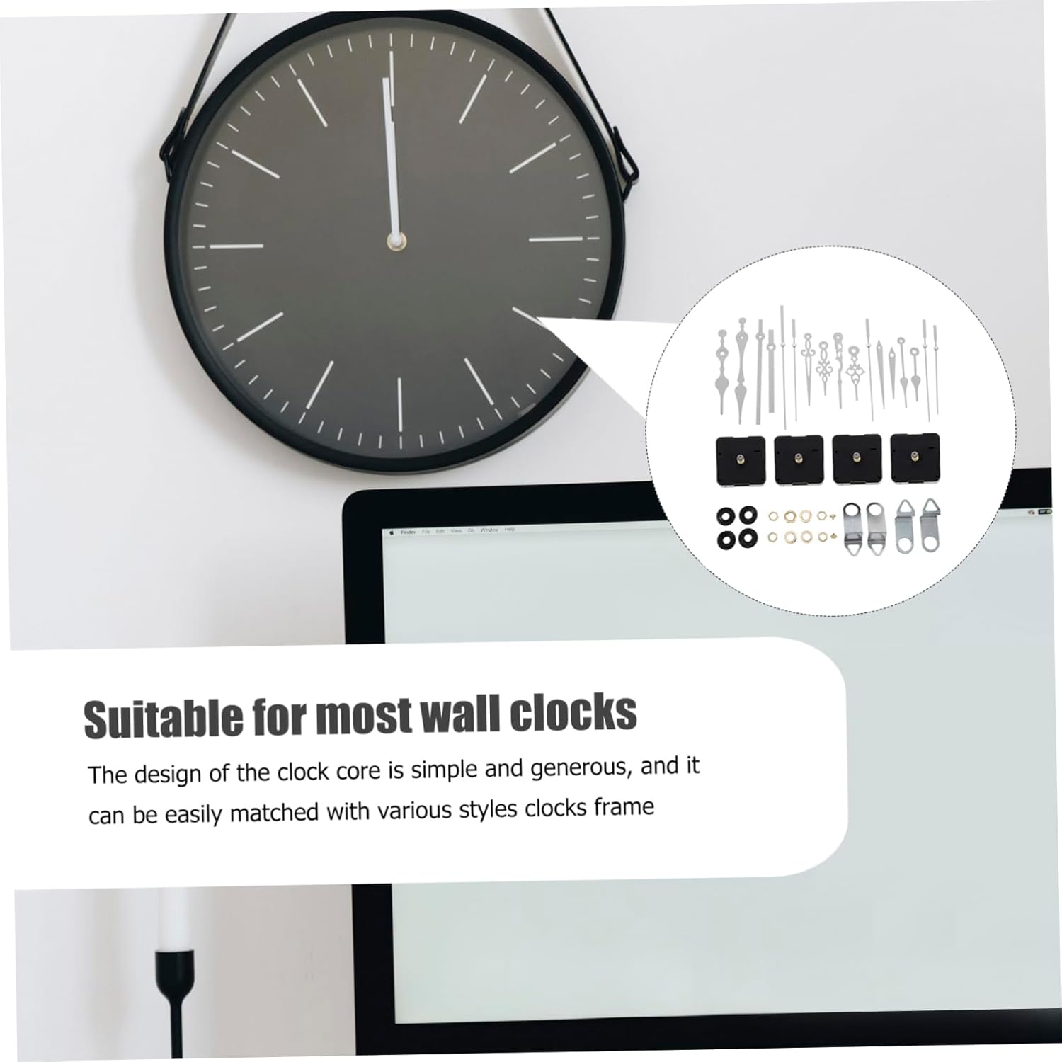 4-Piece Analog Clock Mechanism Kit for Quiet DIY Clocks