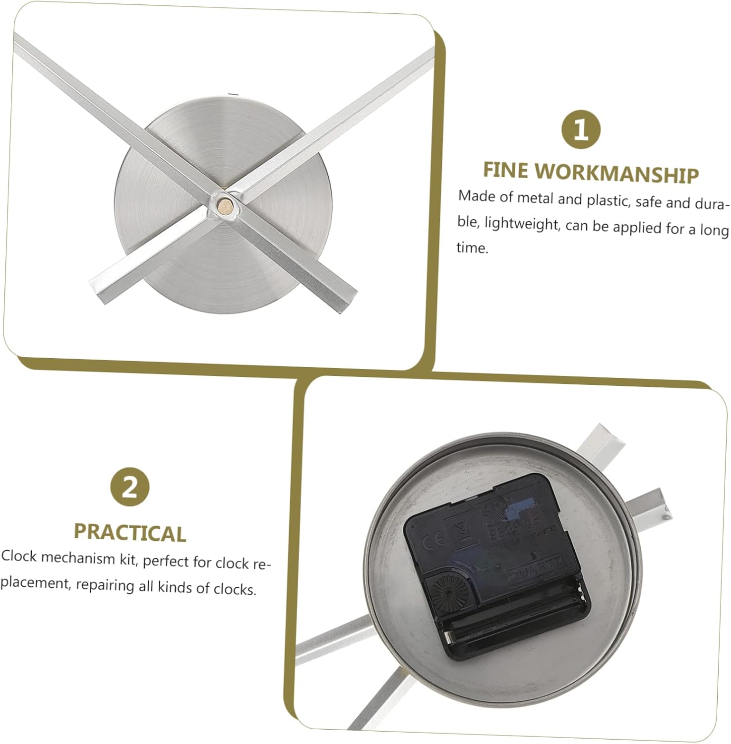 Versatile 3D Wall Clock with Mechanism Kit