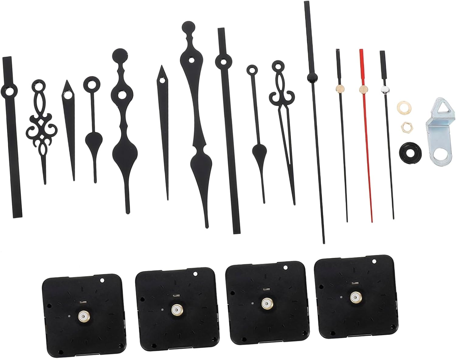 4 Long Shaft Clock Movement Sets for DIY Clock Repairs