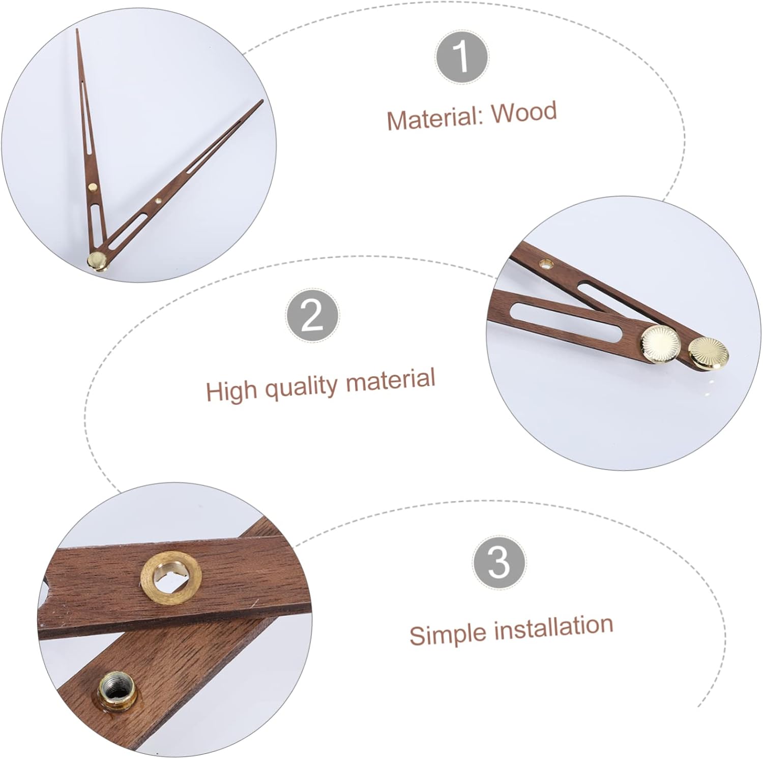 Modern Black walnut Wooden Clock Hands Set for DIY Clocks