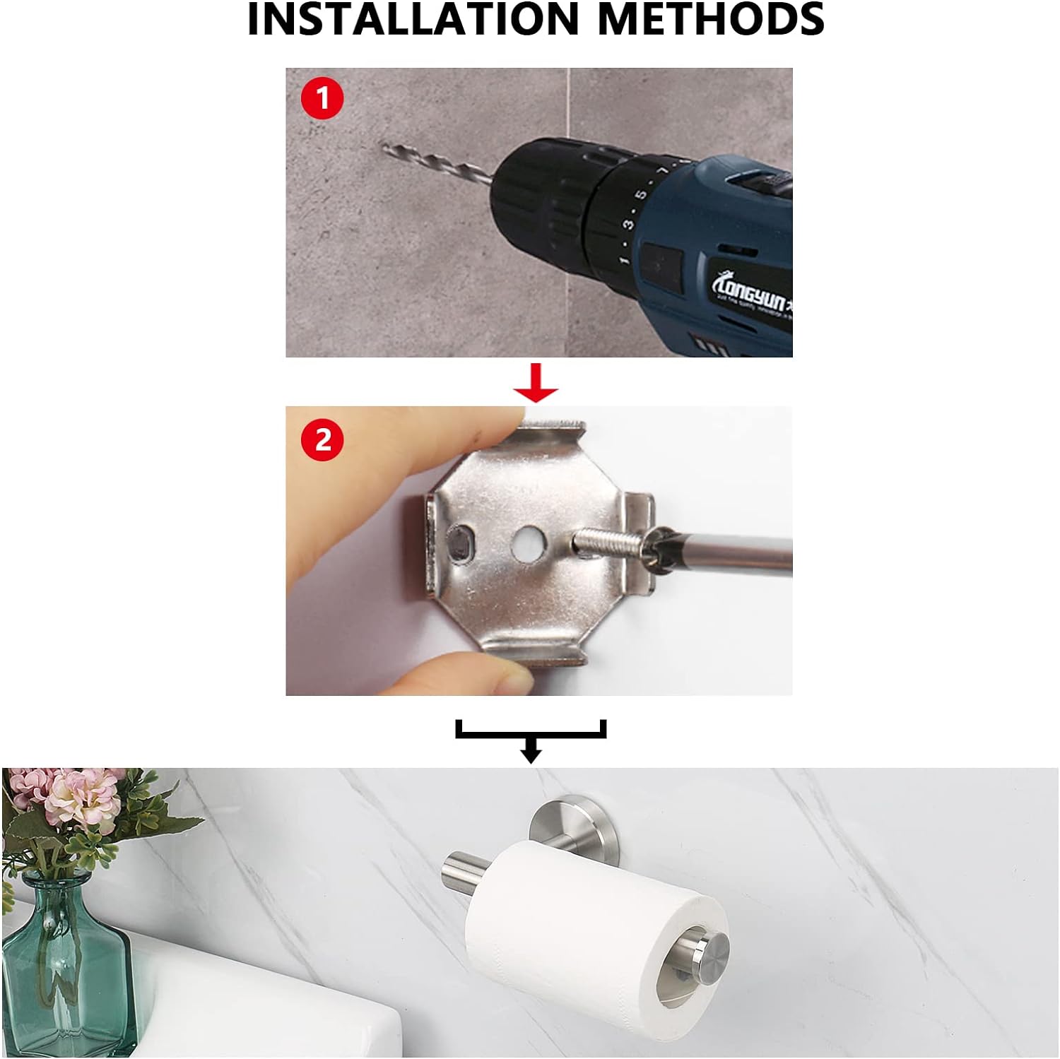 NearMoon Premium Stainless Steel Toilet Paper Holder Brushed Nickel