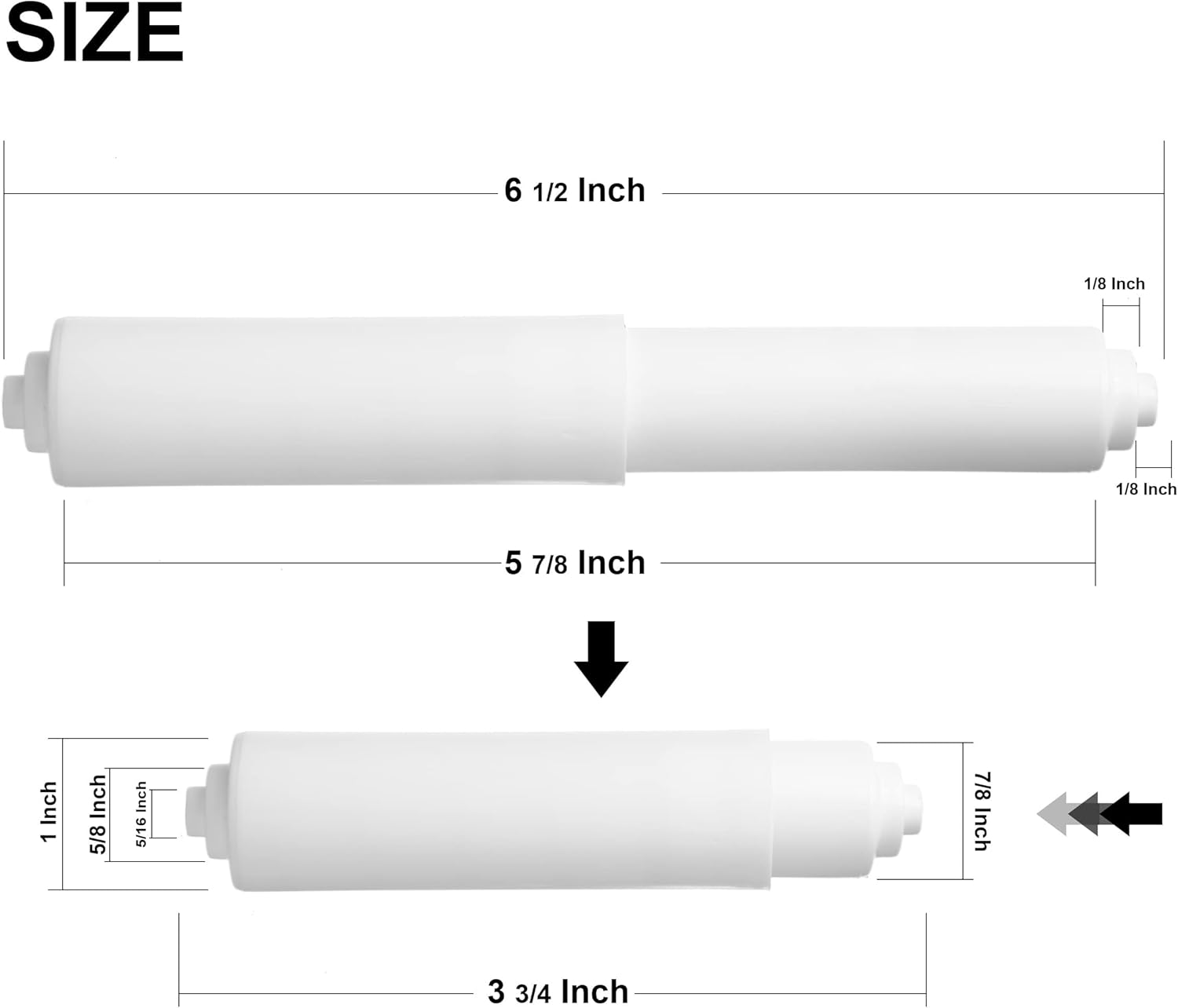 2-Pack White Toilet Paper Holder with Spring-Loaded Action