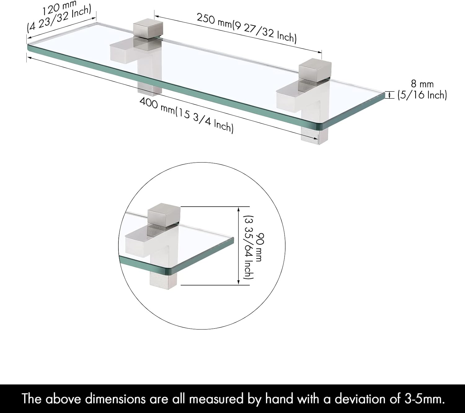 Safe Durable Bathroom Wall Shelf