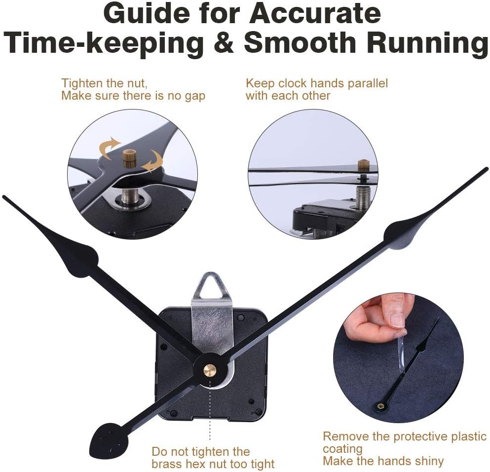 Precision Clock Movement Mechanism with High Torque 11-Inch Spade Hands