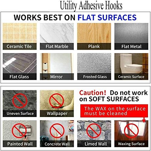 Adhesive Wall Hooks 22lb Max Transparent Reusable Anti-Skid Traceless Heavy Duty