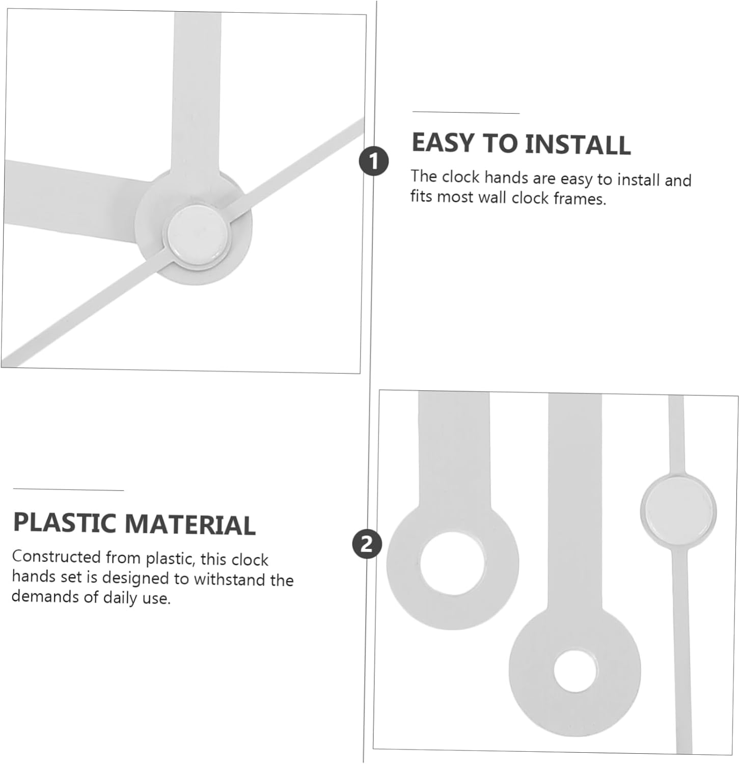 Aluminum Space-Saving Wall Clock Hands Kit for DIY and Clock Repair