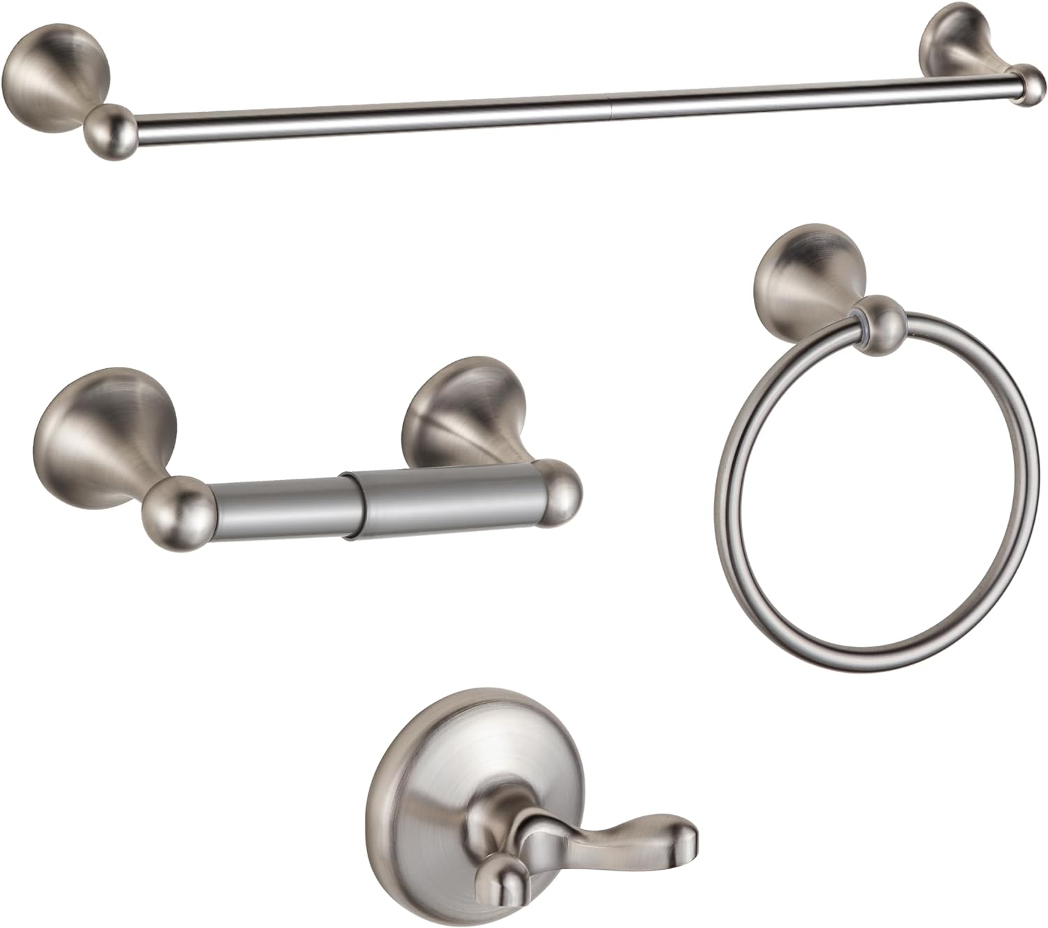 BGL 4-Piece Bathroom Set Adjustable Towel Bar Wall-Mounted Design